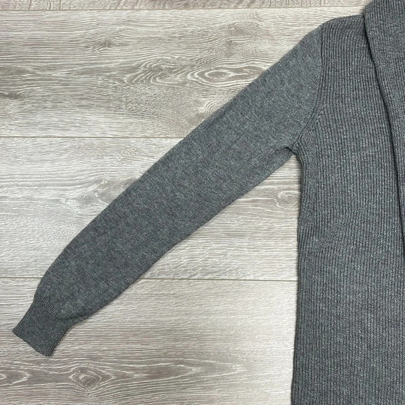 Ann Taylor Wool Blend Cardigan Sweater Gray Long Open Front S - Picture 5 of 16